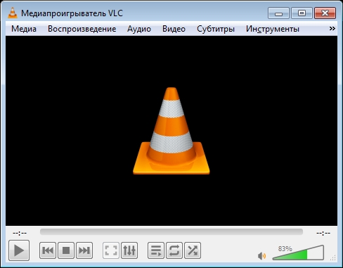 окно медиапроигрывателя VLC